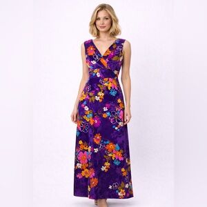 Vintage 60’s Hawaiian Kolina Floral Print Maxi Dress multi approx XS